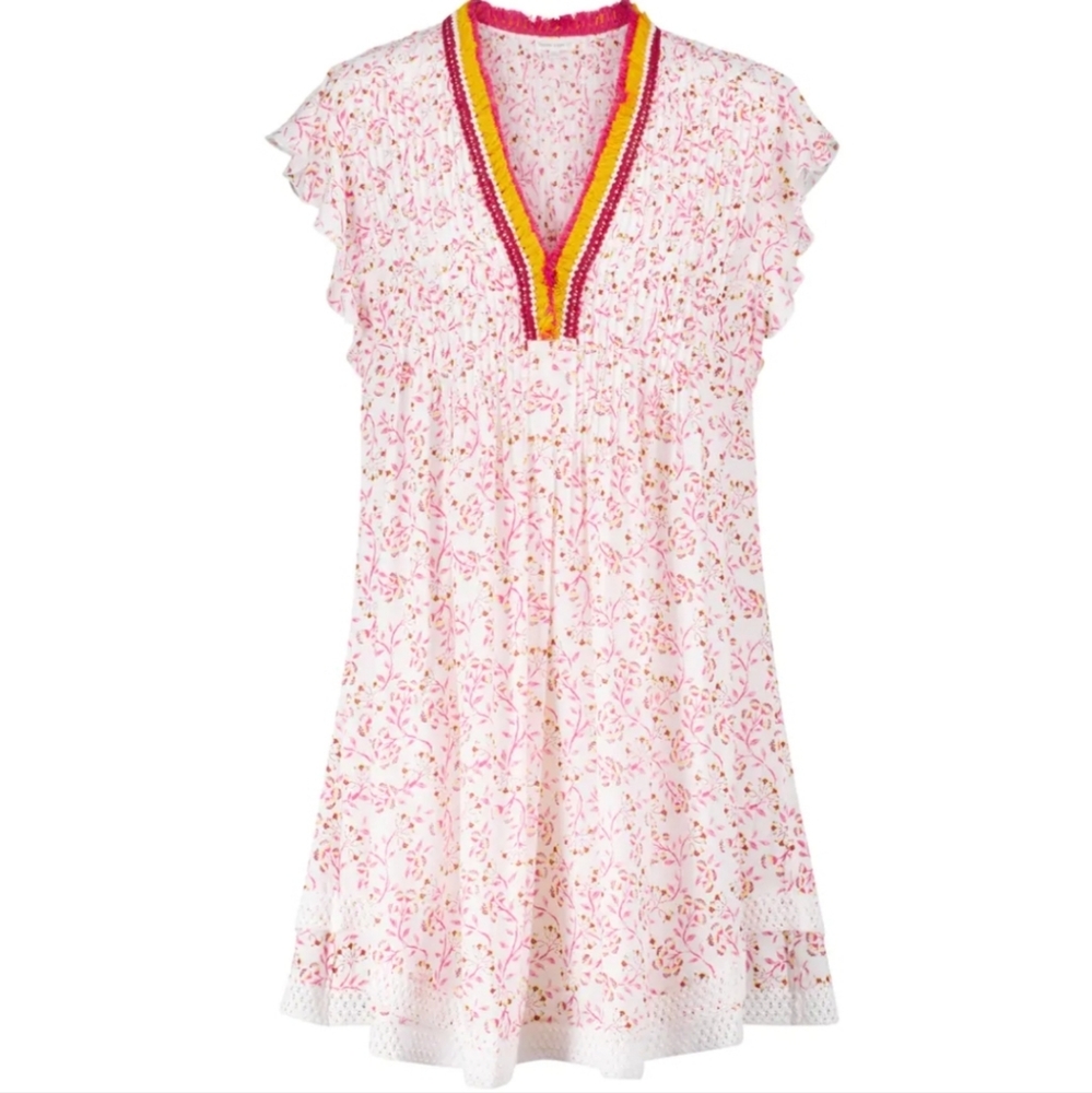 Poupette St Barth Sasha Mini Dress in Pink Cerise